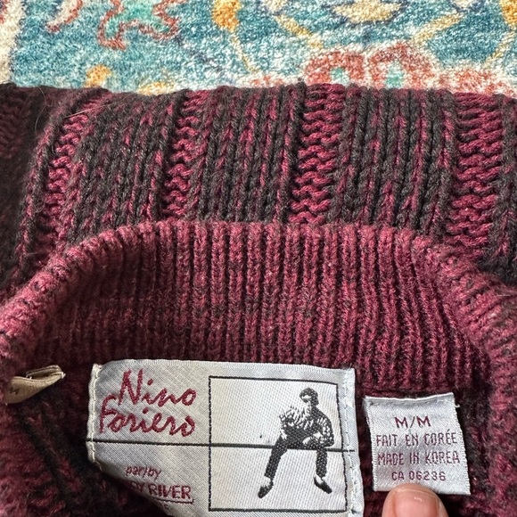 Vintage Nino Foriero Striped Sweater Medium - Picture 3 of 4